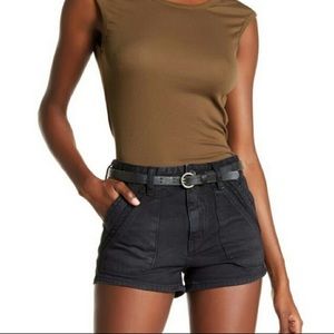 FREE PEOPLE Sweet Surrender Shorts Black Cutoff